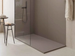 Receveur de douche, avec position évacuation à vingt centimètre du bord, L. 65 à 210 x l. 65 à 100 cm, résine pleine masse anti glissante PN24, Garantie 5 ans, Livraison offerte